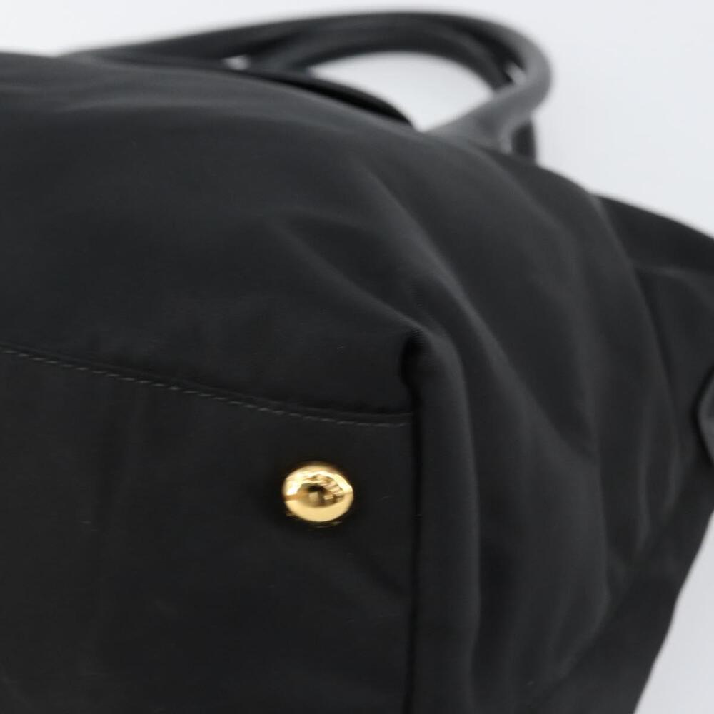 PRADA Hand Bag Nylon Black Gold Auth 148636 - Picture 8 of 16
